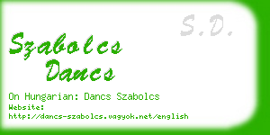 szabolcs dancs business card